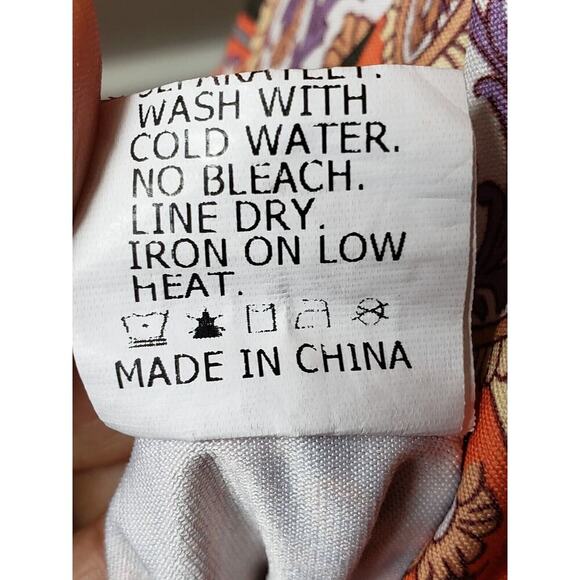 Women's Multicolor 100% Polyester Casual V-Neck Sleeveless Knee Length Dress L - Picture 11 of 14